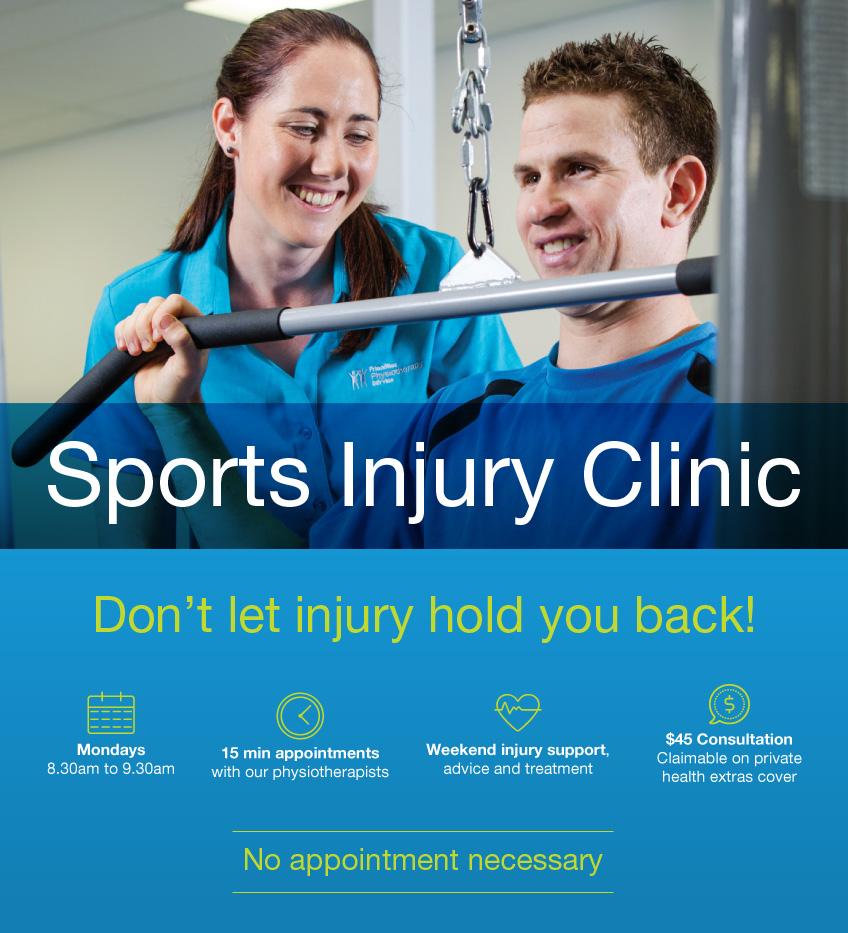 Sports Injury Clinic Don't wait to have your weekend sports injury