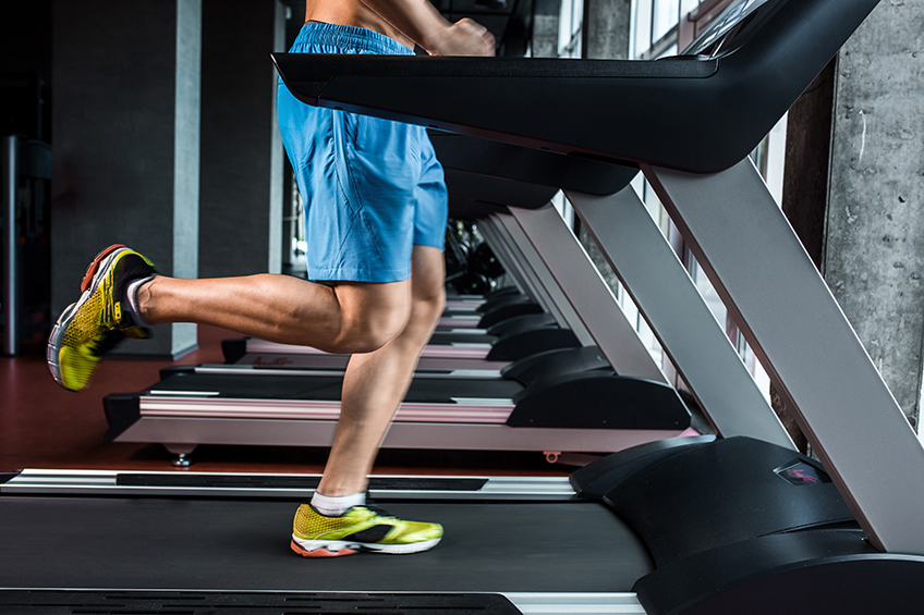 Man running on treadmill