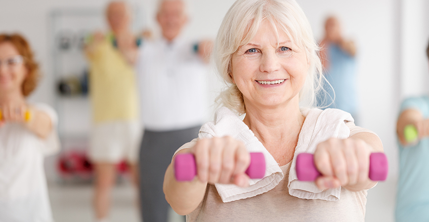 Woman with weights