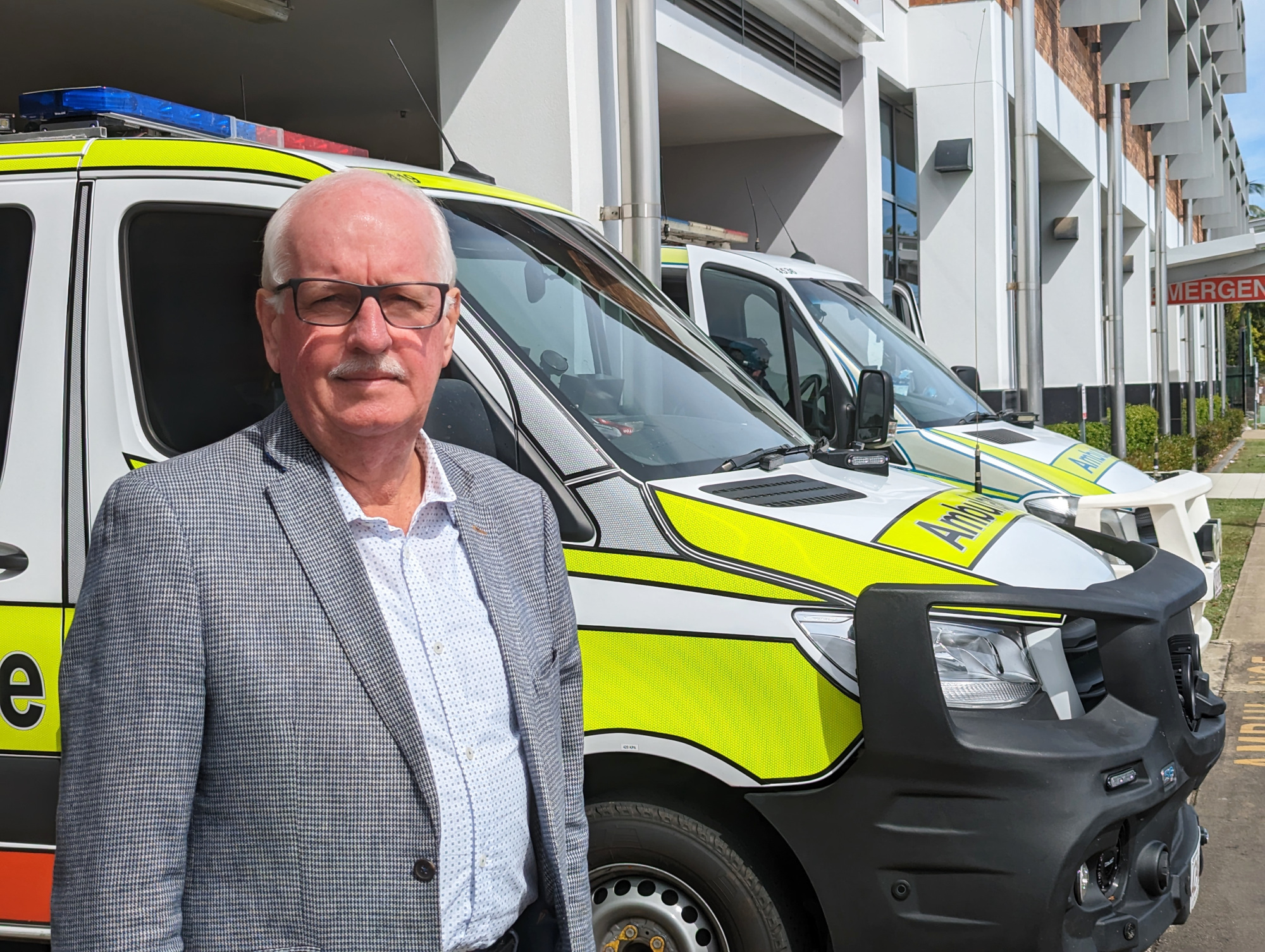 Board Chair Barry Dangerfield outside The Friendlies Emergency Department.